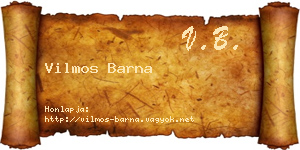Vilmos Barna névjegykártya